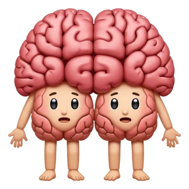 Two Brains holding hands and sweating sticker