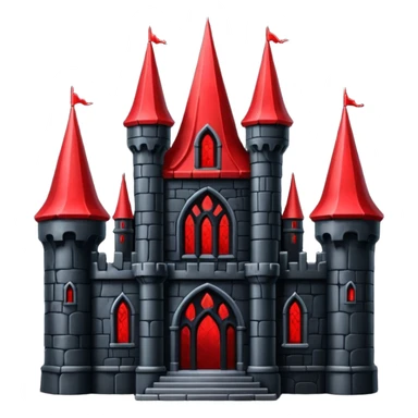 Dark Castle with the colors red and black, it should not look cartony sticker