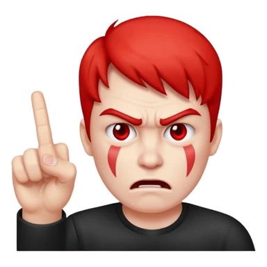 Angry red face middle finger sticker