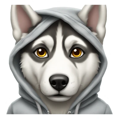 A husky in a hoody sticker
