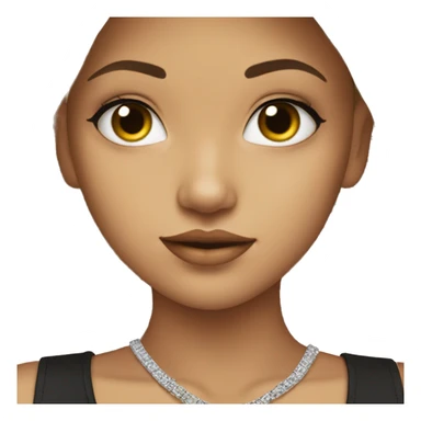 beautiful girl with necklace black hair with blond tips sticker