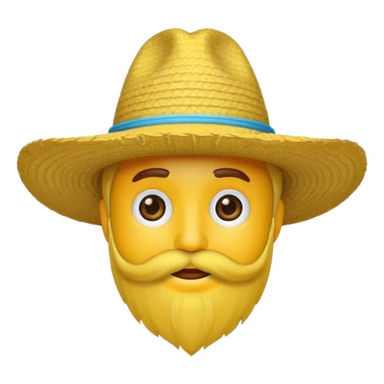 Un emojis amarillo con sombrero y barba sticker