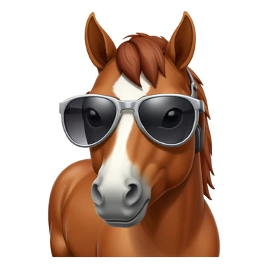 Horse with sunglasses sticker