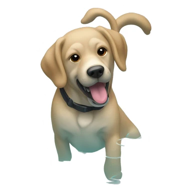 un chien qui plonge dans une piscine  sticker