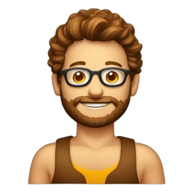 Een jongen met bruin plat haar en een zonnebril sticker