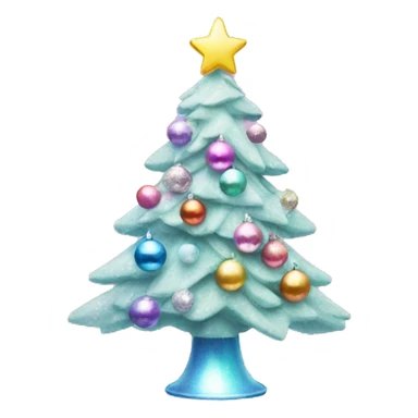 Pastel Christmas tree with disco ball topper sticker