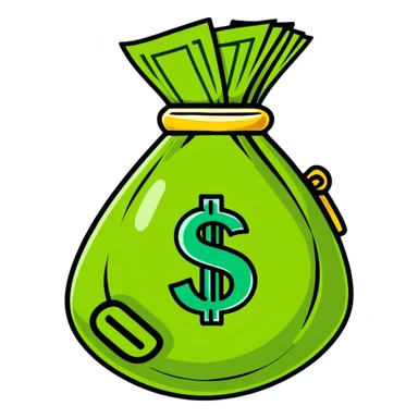 cartoon money bag sticker