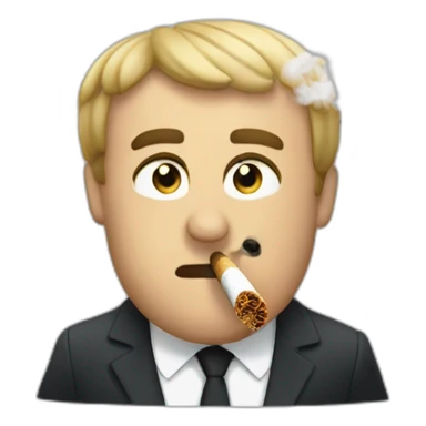macron qui fume une cigarette sticker