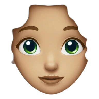 girl with chestnut brown curly and green blue eyes sticker