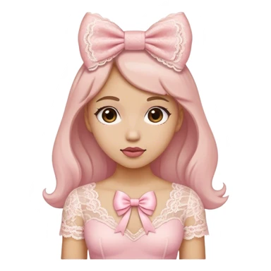 cute coquette light pink lace bow only  sticker