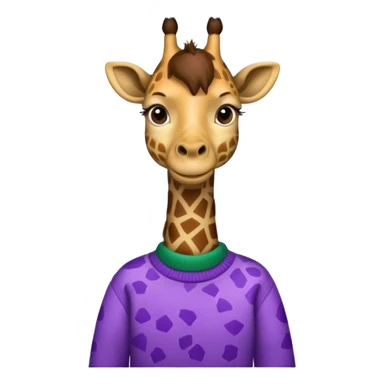 giraffe wearing green and purple sweater sticker