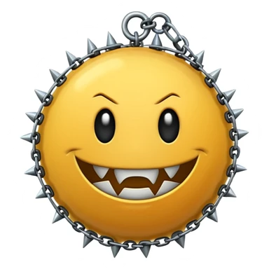 iPhone text message emoji size ball, and chain with spikes sticker