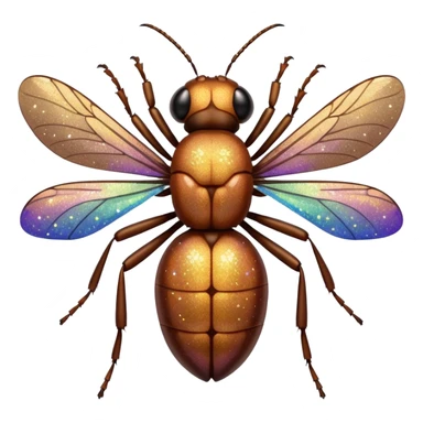 glitter insect cheap brown sticker