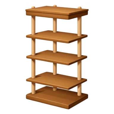 a small stand with horizontal shelves (distinct from a rack) sticker