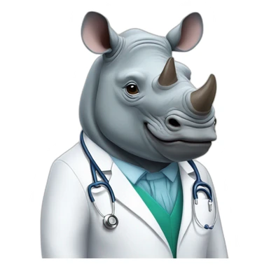 rhino dressed as a doctor sticker