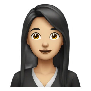 female Teacher with black long hair sticker
