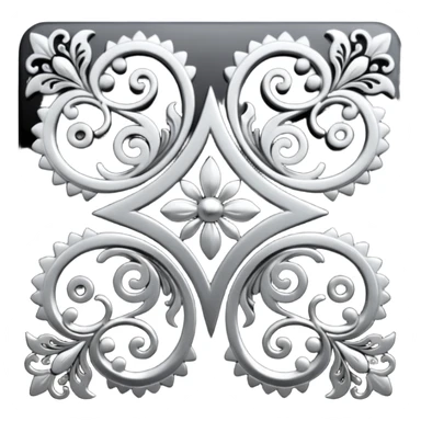 Black and silver filigree page corner, 3D, extremely detailed design sticker