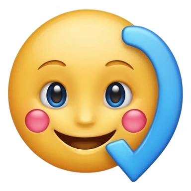 Make a emoji with blue tick sticker