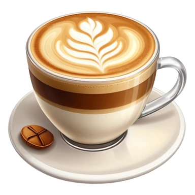 expensive artisanal latte in a cafe from upward view perspective, latte art, fancy coffee drink sticker