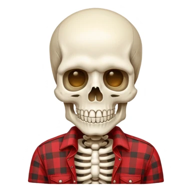 skeleton with red flannel  sticker
