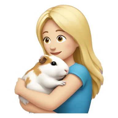Blonde Woman hugging a guineapig sticker