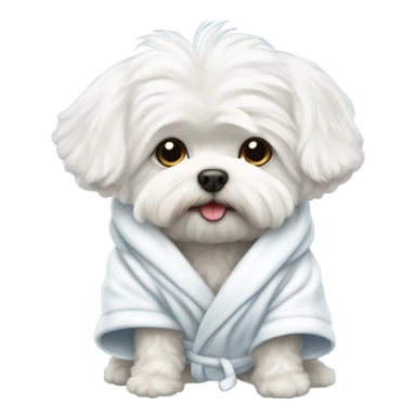 Maltese bichon in a bathrobe sticker