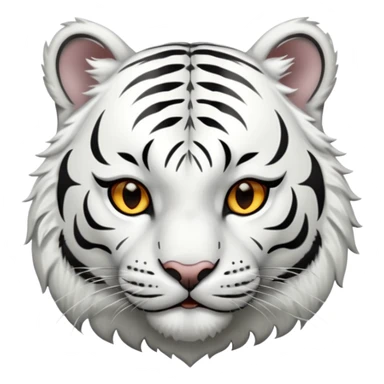 A white tiger pouncing at the screen with silver accsents sticker