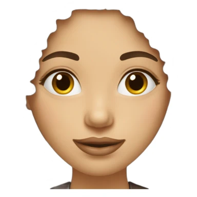 femme avec cheveux long marron foncé bouclé peau beige foncé sticker