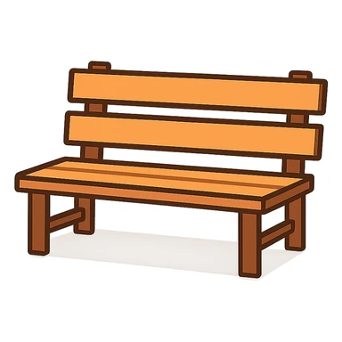 flat toon style simple bench with clean lines sticker