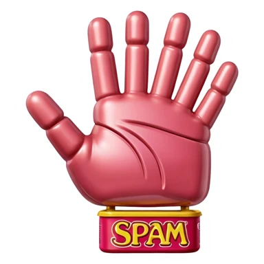 Jeff Koons style spam meat hand sculpture  sticker