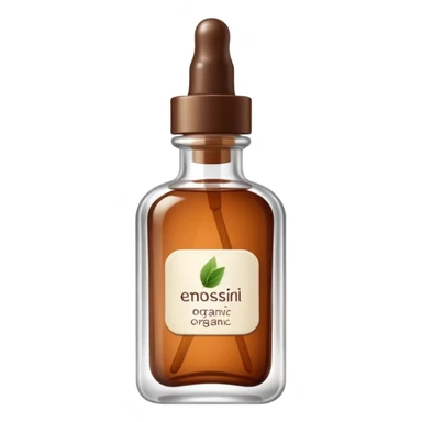 Organic cosmetic in a cristal brown bottle sticker