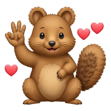 Cute quokka saying ok with hearts sticker