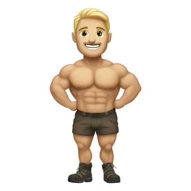 White Bodybuilder hiker  sticker