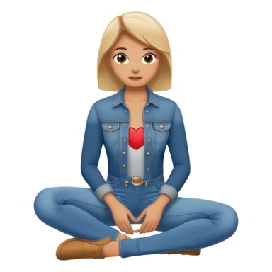 Kneeling legs in front of sitting body sticker