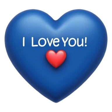 Dark Blue heart with the words I Love You Ry in the middle  sticker