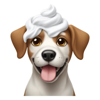 Dog with whip cream sticker