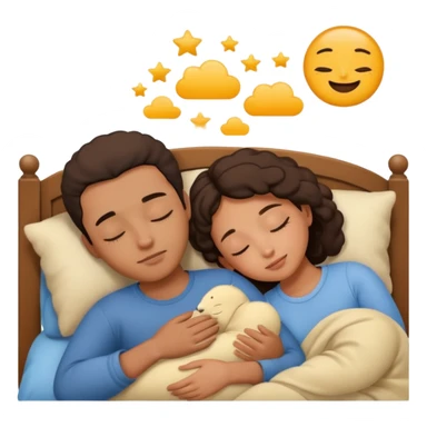 Couple sleeping biracial sticker
