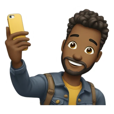 Man take a selfie with iPhone 15 sticker