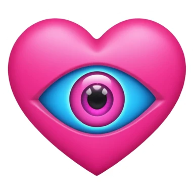 A neon heart with a eye in the center sticker