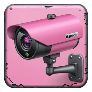 Security Camera pink with graffity sticker