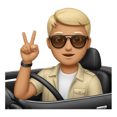 driving flipping off  sticker