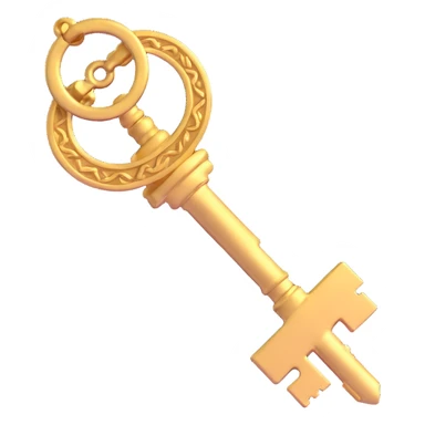 golden antique key sticker