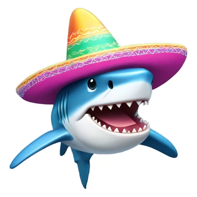 Shark wearing a sombrero sticker