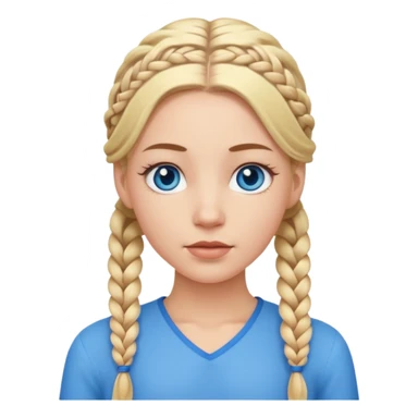 white girl with blonde braids all over her hair  sticker