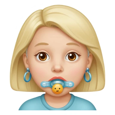 Age regression woman with a pacifier in her mouth sticker