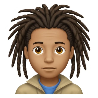 Black boy with short free forms dread sticker