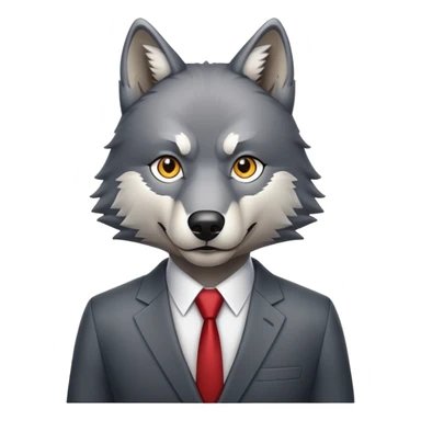 professional wolf wearing a business suit sticker