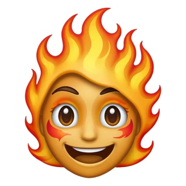 Emoji representation of a custom paint job with flames and metallic gradient sticker