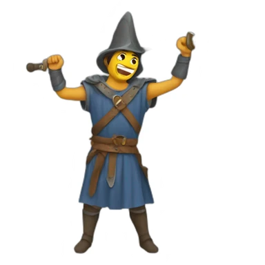 medieval sword-swallower sticker