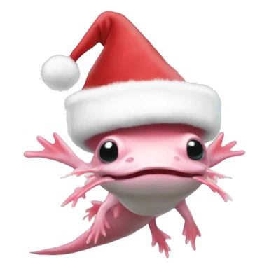 Axolotl with a Santa hat   sticker